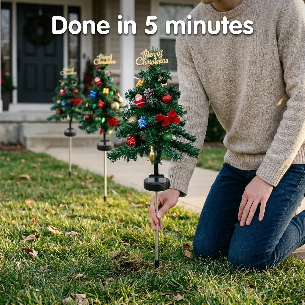 Solar Outdoor Christmas Tree Stake Lights