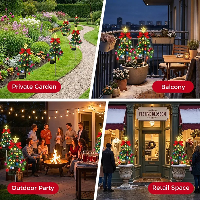 Solar Outdoor Christmas Tree Stake Lights