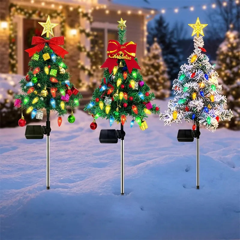 Solar Outdoor Christmas Tree Stake Lights