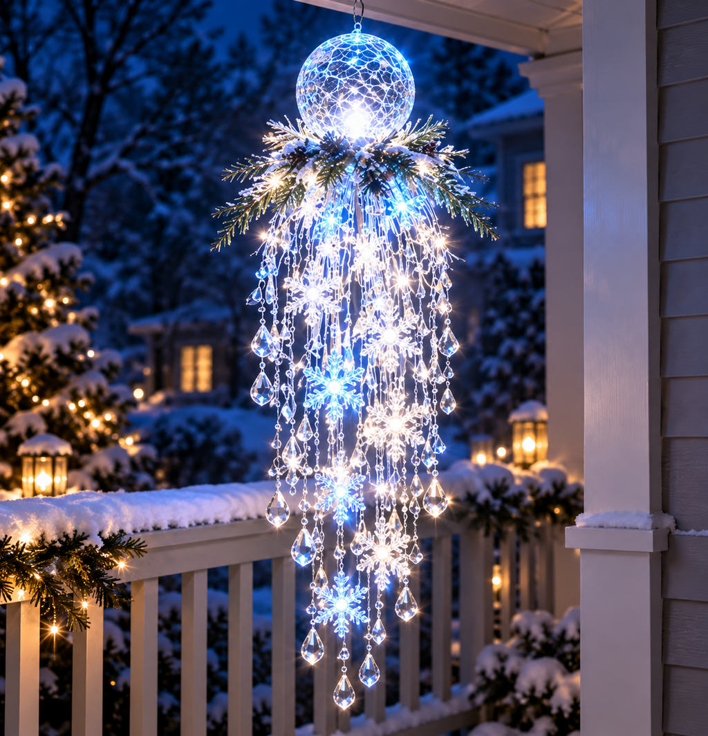 Blue Orb hanging LED Christmas decoration