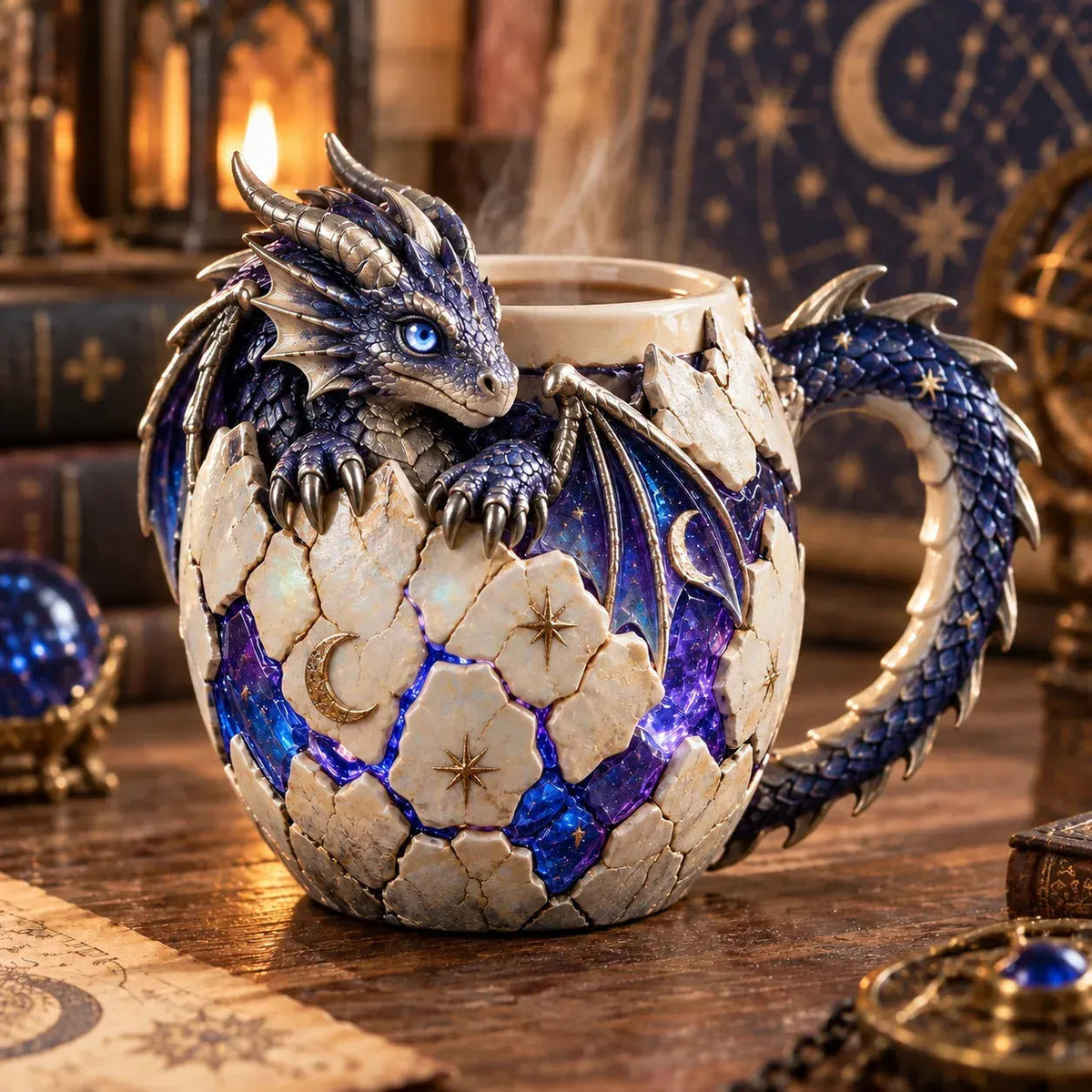 Celestial Dragon sculpted dragon egg mug
