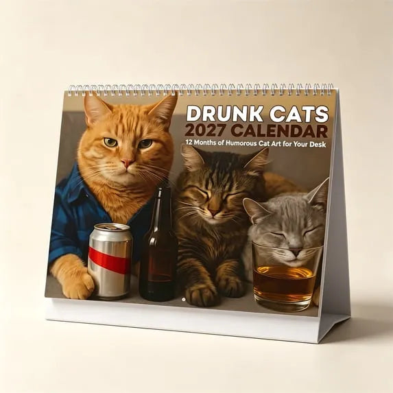 Side view of the standing cat calendar