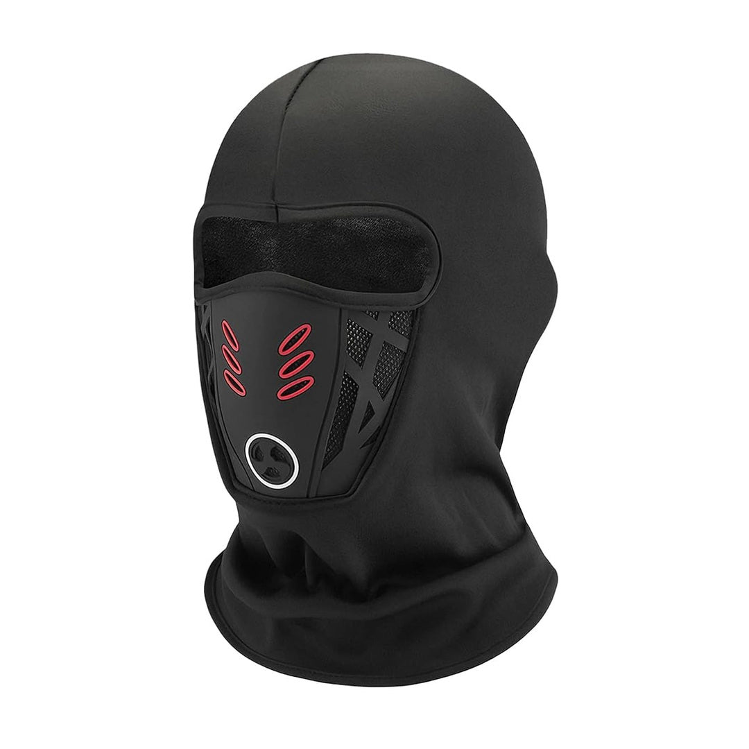 Red and black full-face thermal balaclava