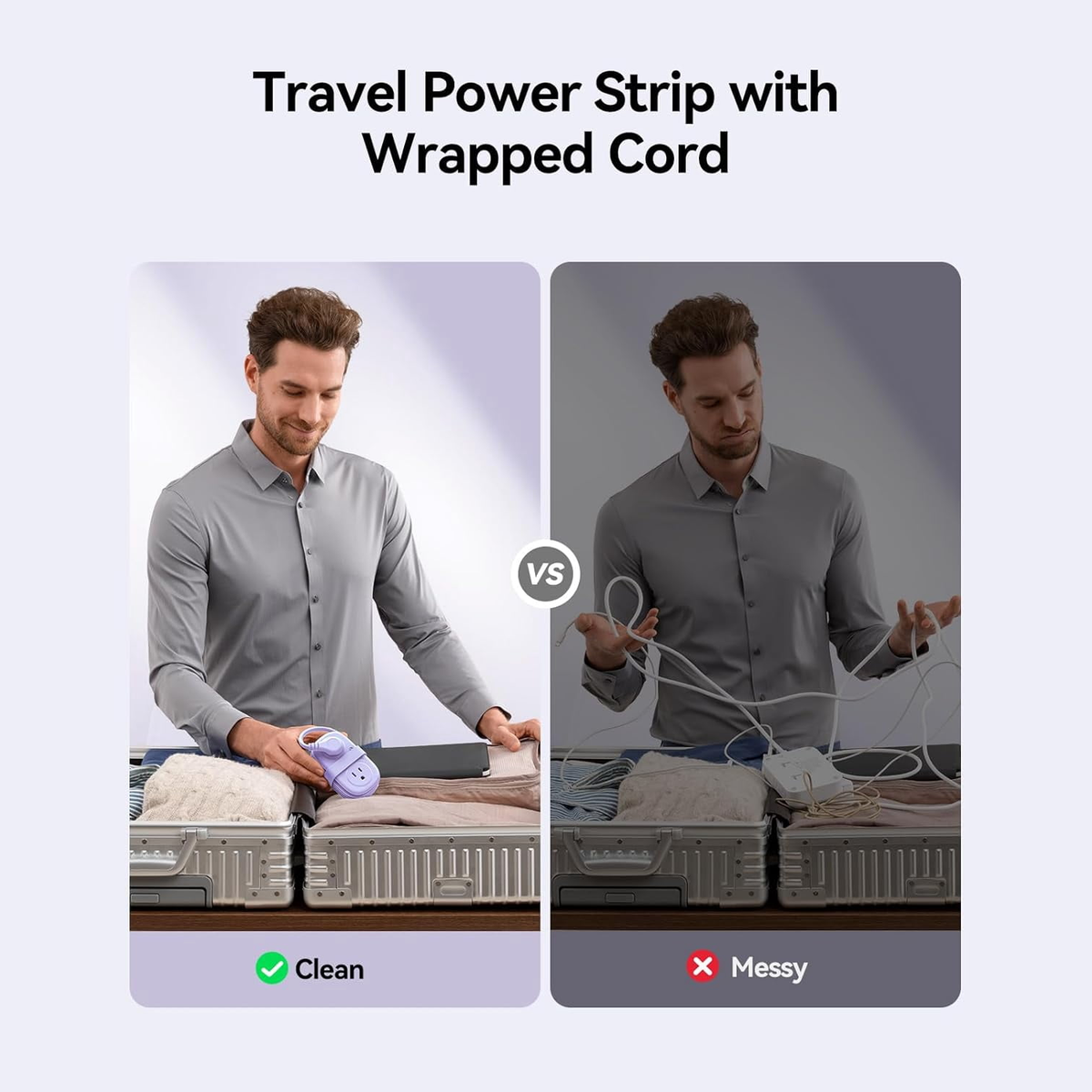 7-in-1 Travel Power Strip with USB Ports