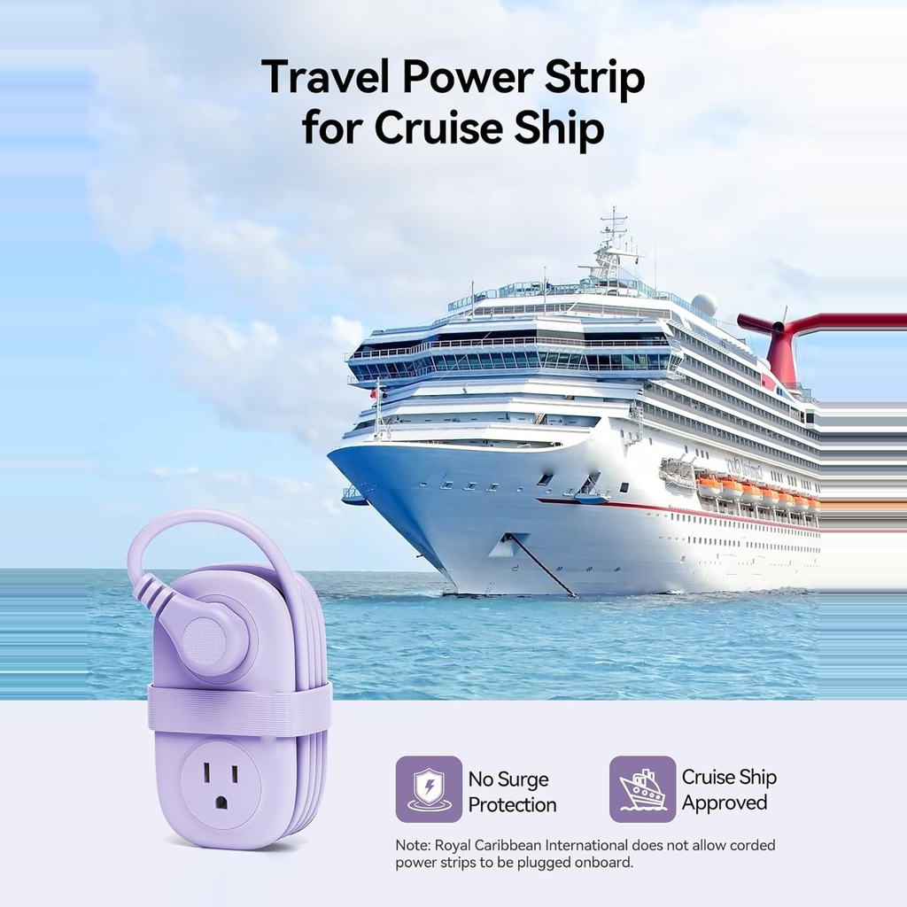 7-in-1 Travel Power Strip with USB Ports