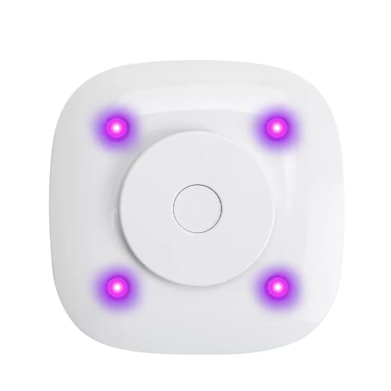 Front view of the four-light toilet accessory