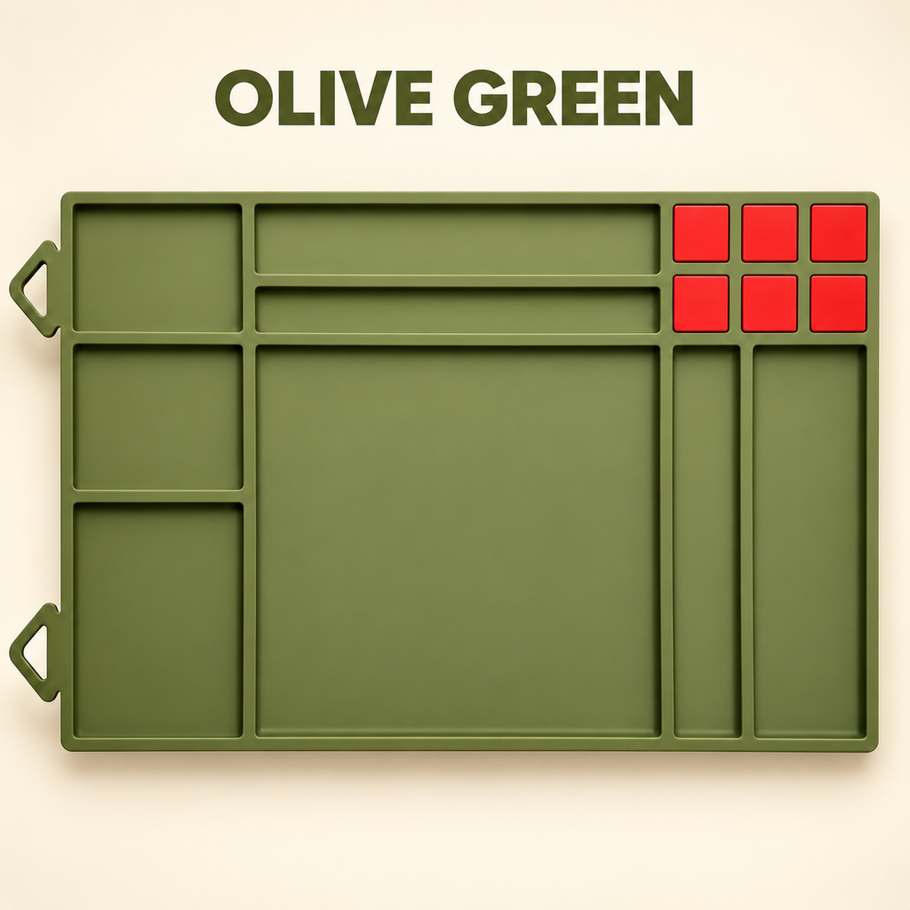 Magnetic Silicone Repair Mat with Tool Organization Slots