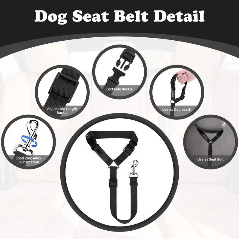 2-in-1 Dog Car Seat Belt and Walking Leash
