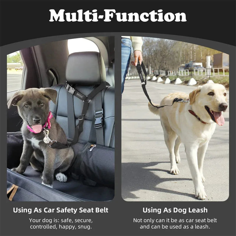 2-in-1 Dog Car Seat Belt and Walking Leash