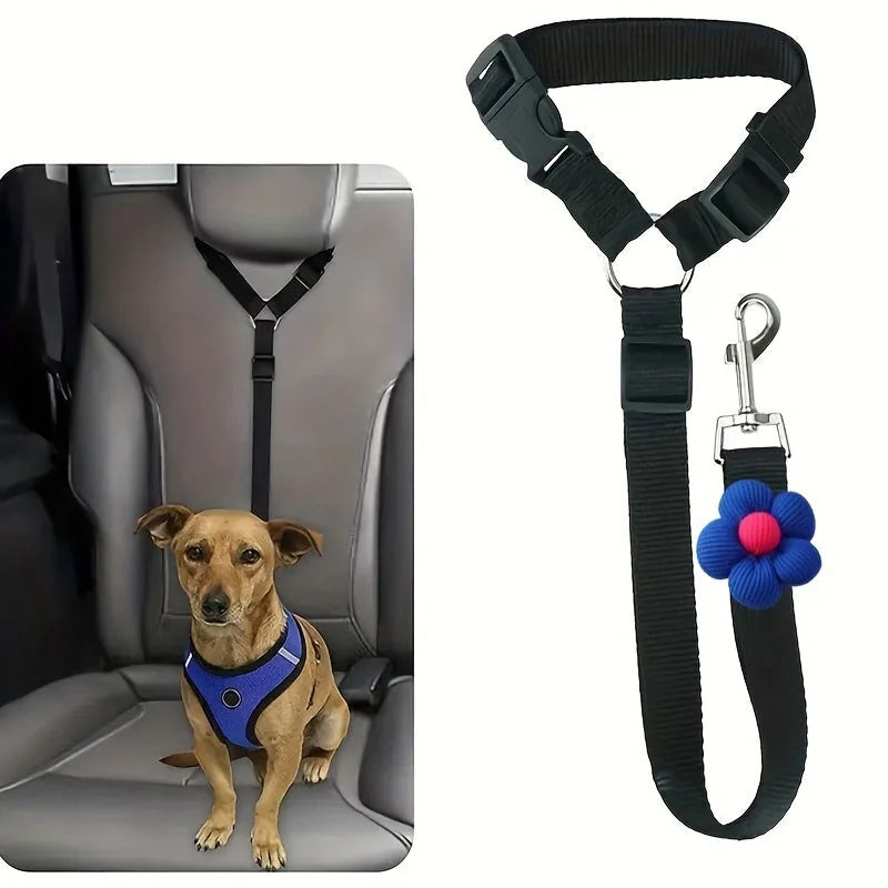 Black headrest dog strap