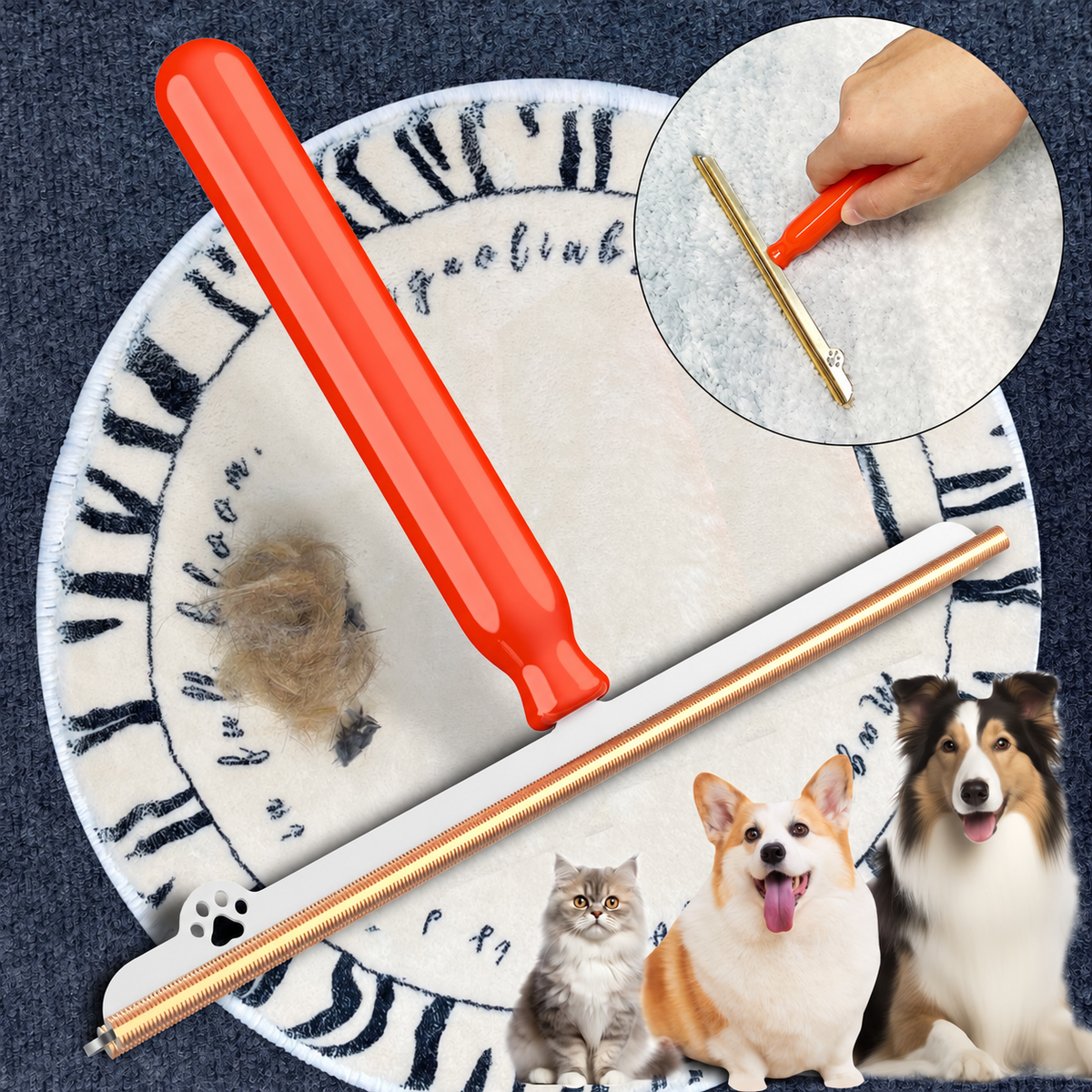 Carpet Pet Hair Remover Scraper