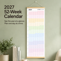 2027 full-year 52-week wall calendar hanging in a room