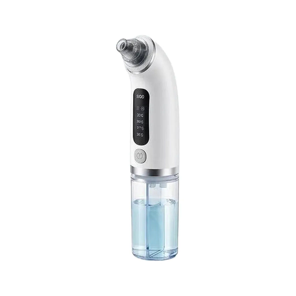 White electric water-cycle pore cleansing device with clear blue lower chamber